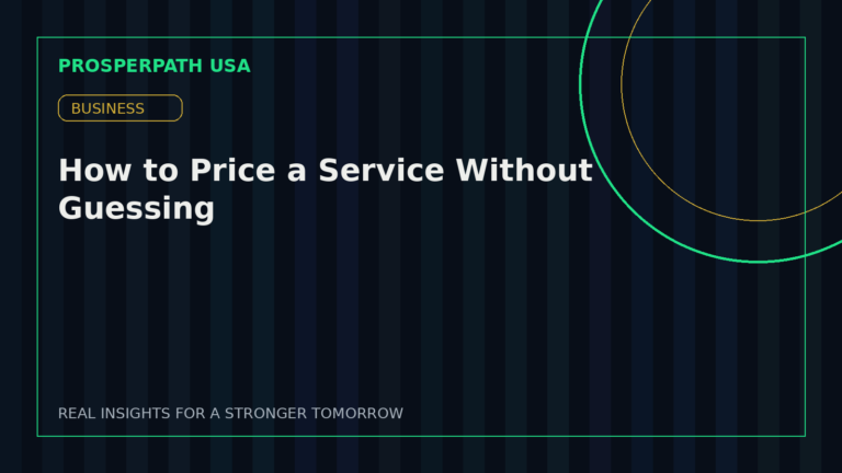 How to Price a Service Without Guessing — ProsperPath USA