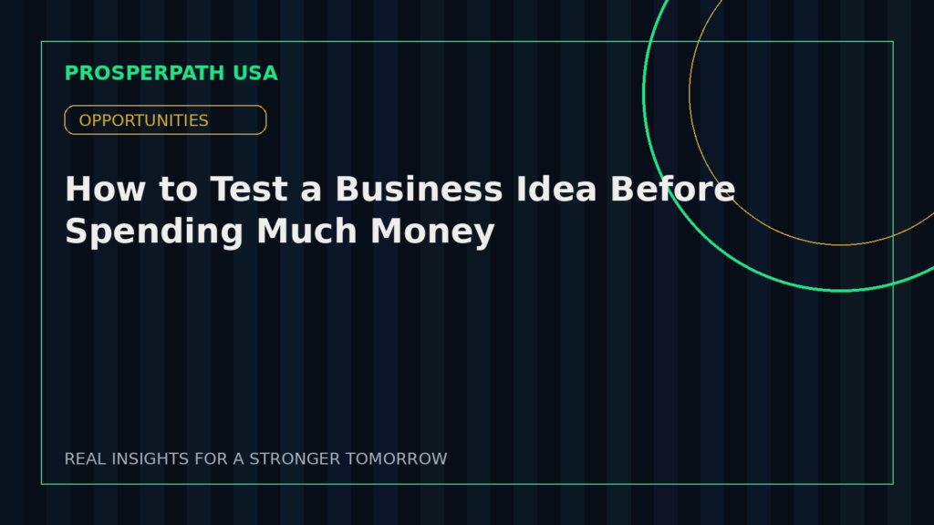 How to Test a Business Idea Before Spending Much Money — ProsperPath USA