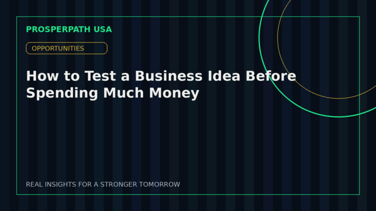 How to Test a Business Idea Before Spending Much Money — ProsperPath USA