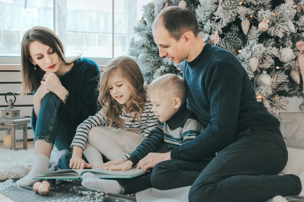 Family preparing for holiday spending
